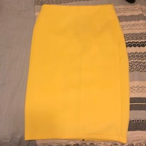 Yellow Work Pencil Skirt
